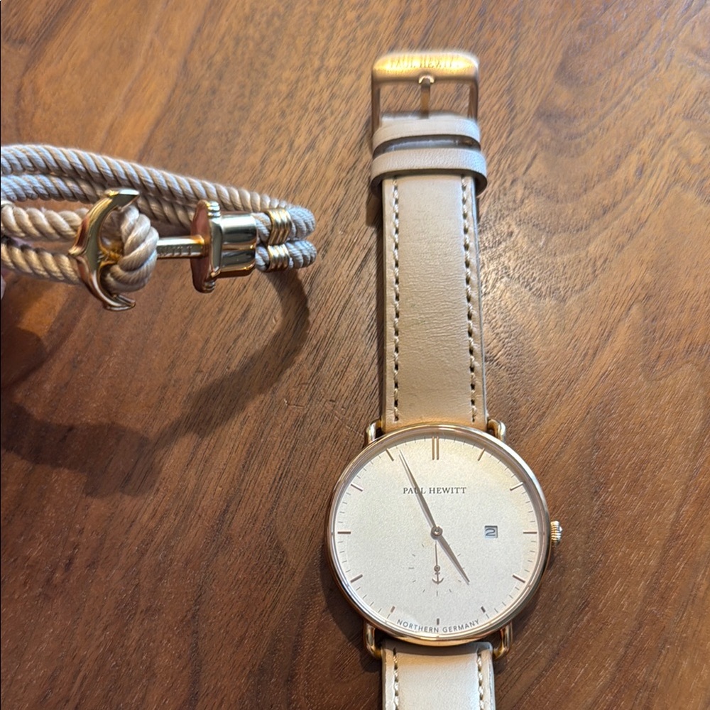 Paul Hewitt rose gold statement watch & bracelet stack made in Germany